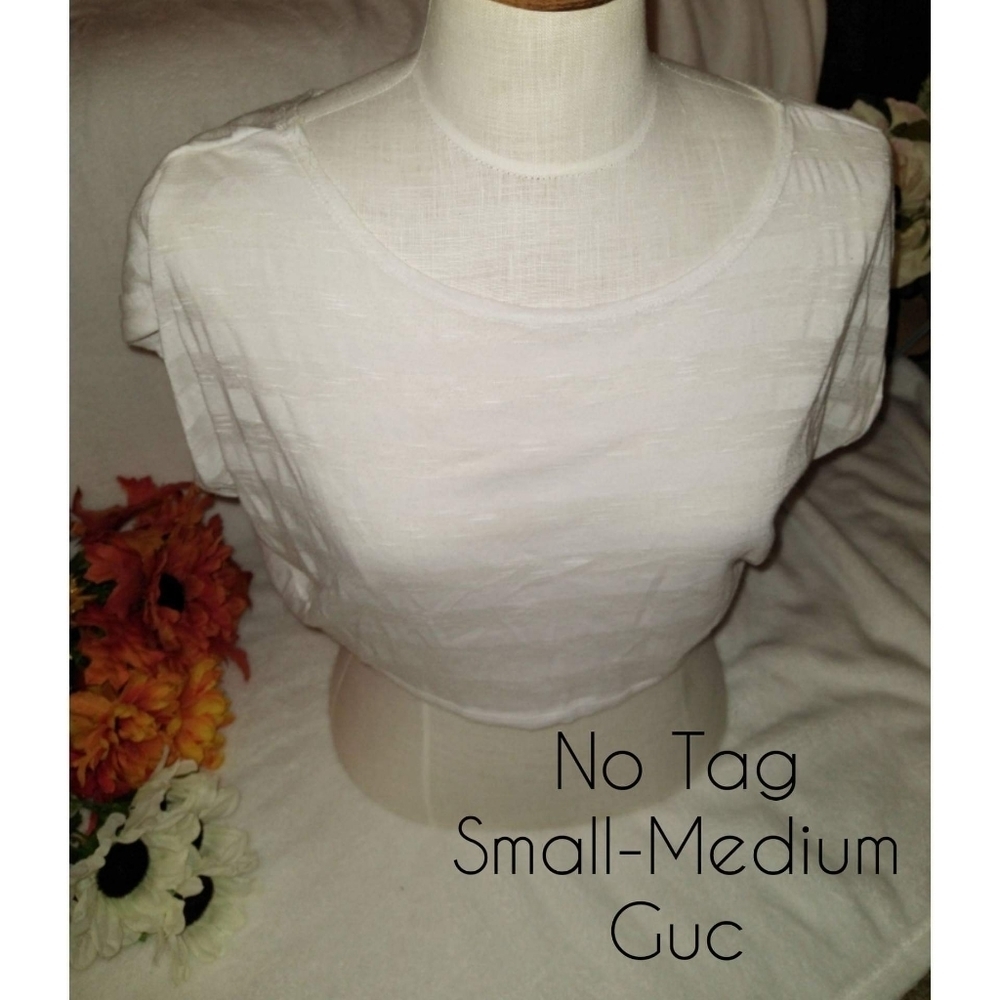 White Stripe Small/Medium Crop Tee